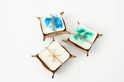 KORK Cork Tray With L'oil by Lexi Organic Candle Florida Sands