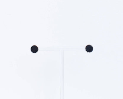 KORK Cork Earrings - Round Stud Black