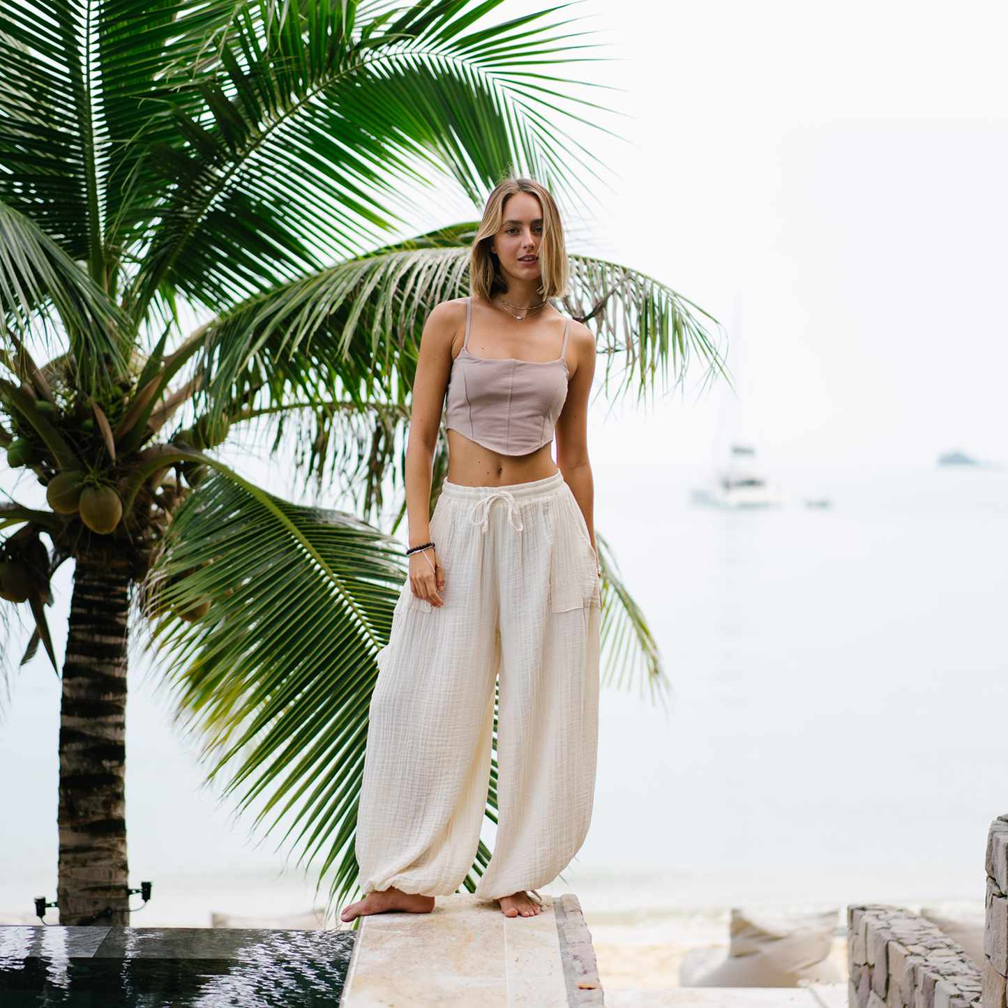Lotus and Luna - Cream Adventure Cargo Pants