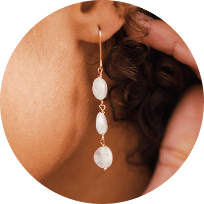 Lotus and Luna - Moonstone Waterfall Earrings