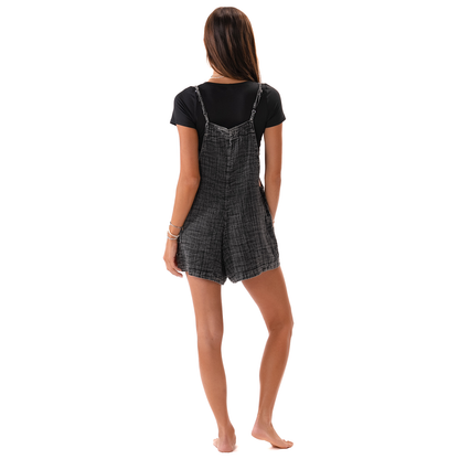 Lotus and Luna - Vintage Black Romper with Adjustable Straps