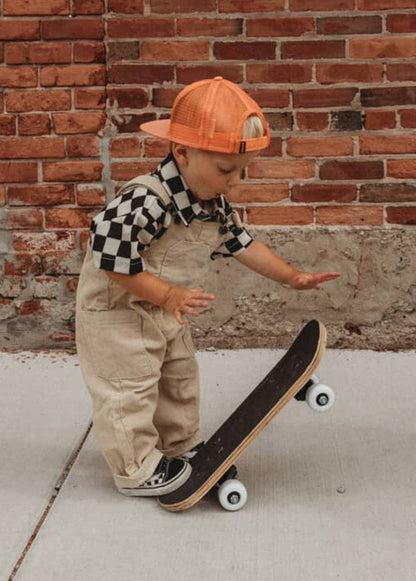 Little Trouble - Cream Corduroy Overalls