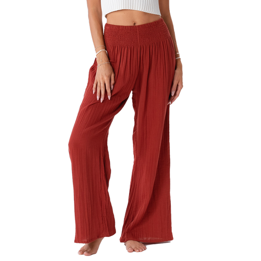 Seaside Spice Wide Leg Cotton Pants