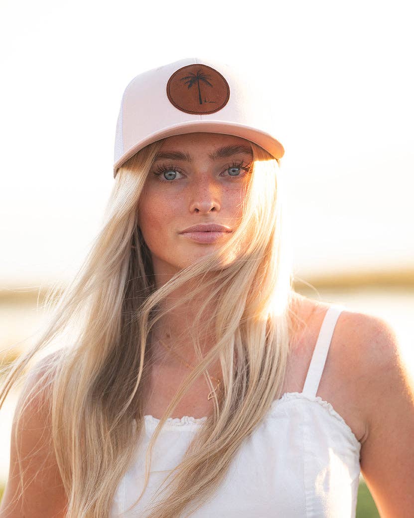 K'Lani Trucker Hat - Pink/White Palm