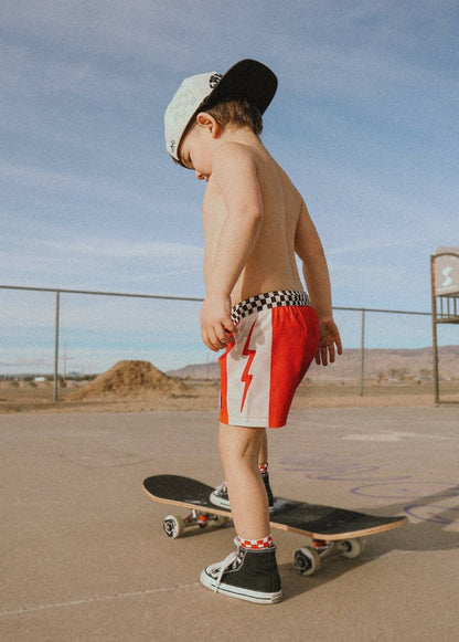 Little Trouble - Electric Boardies Red