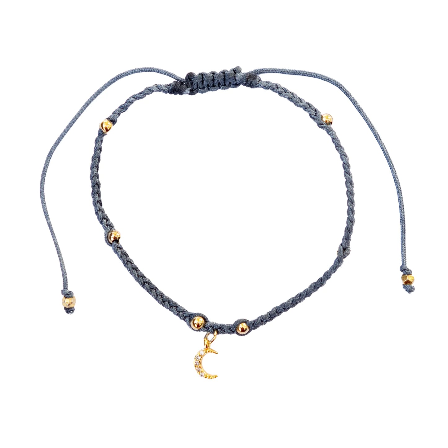Lotus and Luna - Braided BB Bracelet w/charm