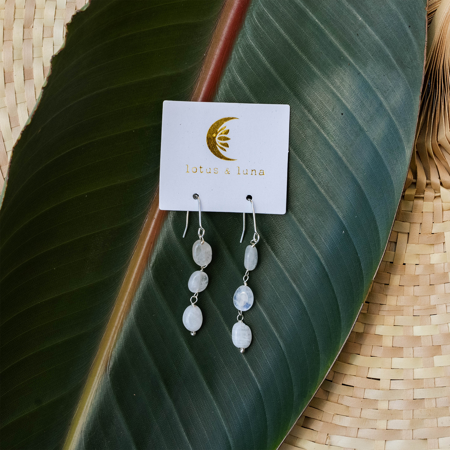 Lotus and Luna - Moonstone Waterfall Earrings