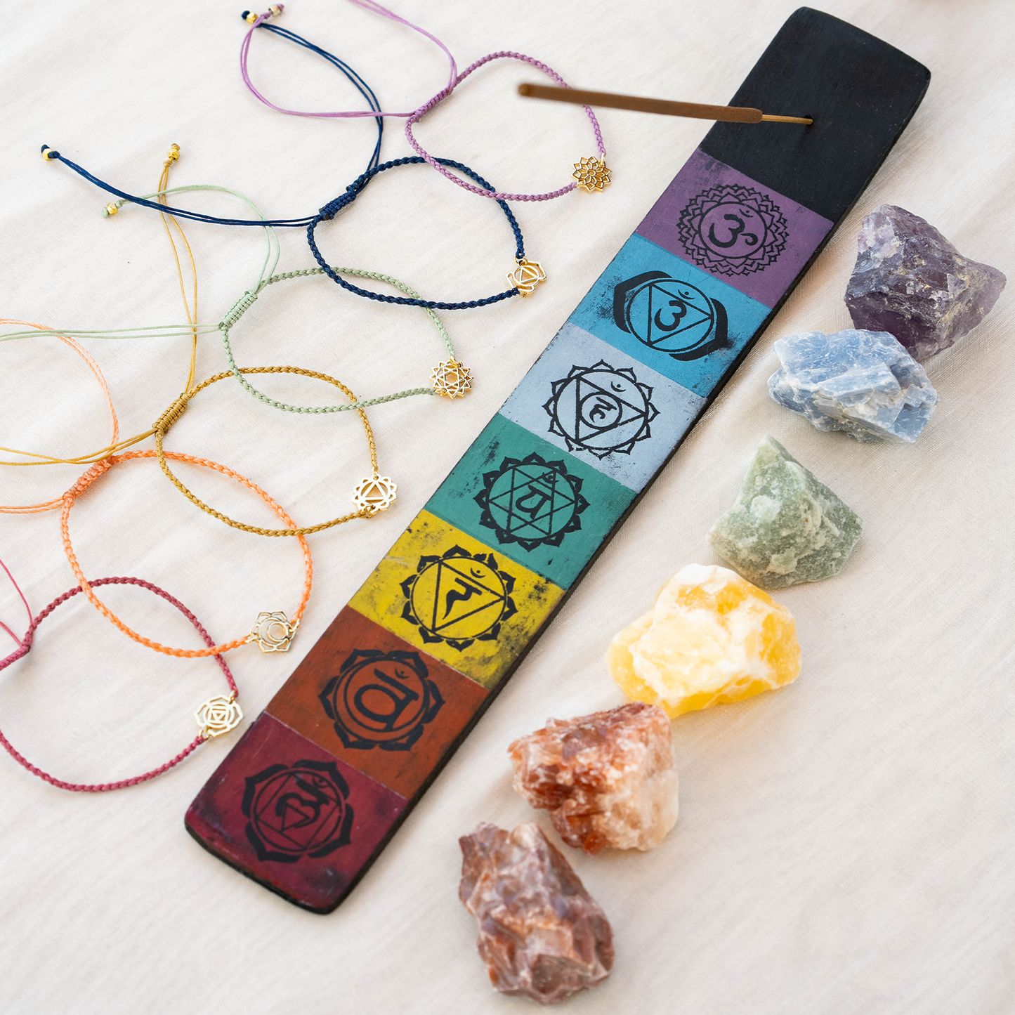 Lotus and Luna - Gold Third Eye Chakra Braided Bracelet