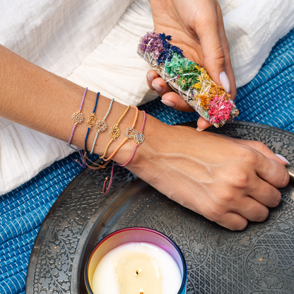 Lotus and Luna - Gold Third Eye Chakra Braided Bracelet