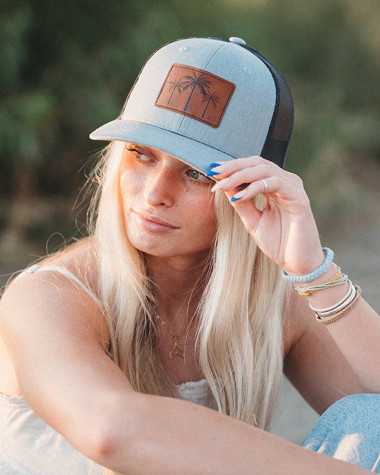 K'Lani Trucker Hat - Black/Grey 3 Palms