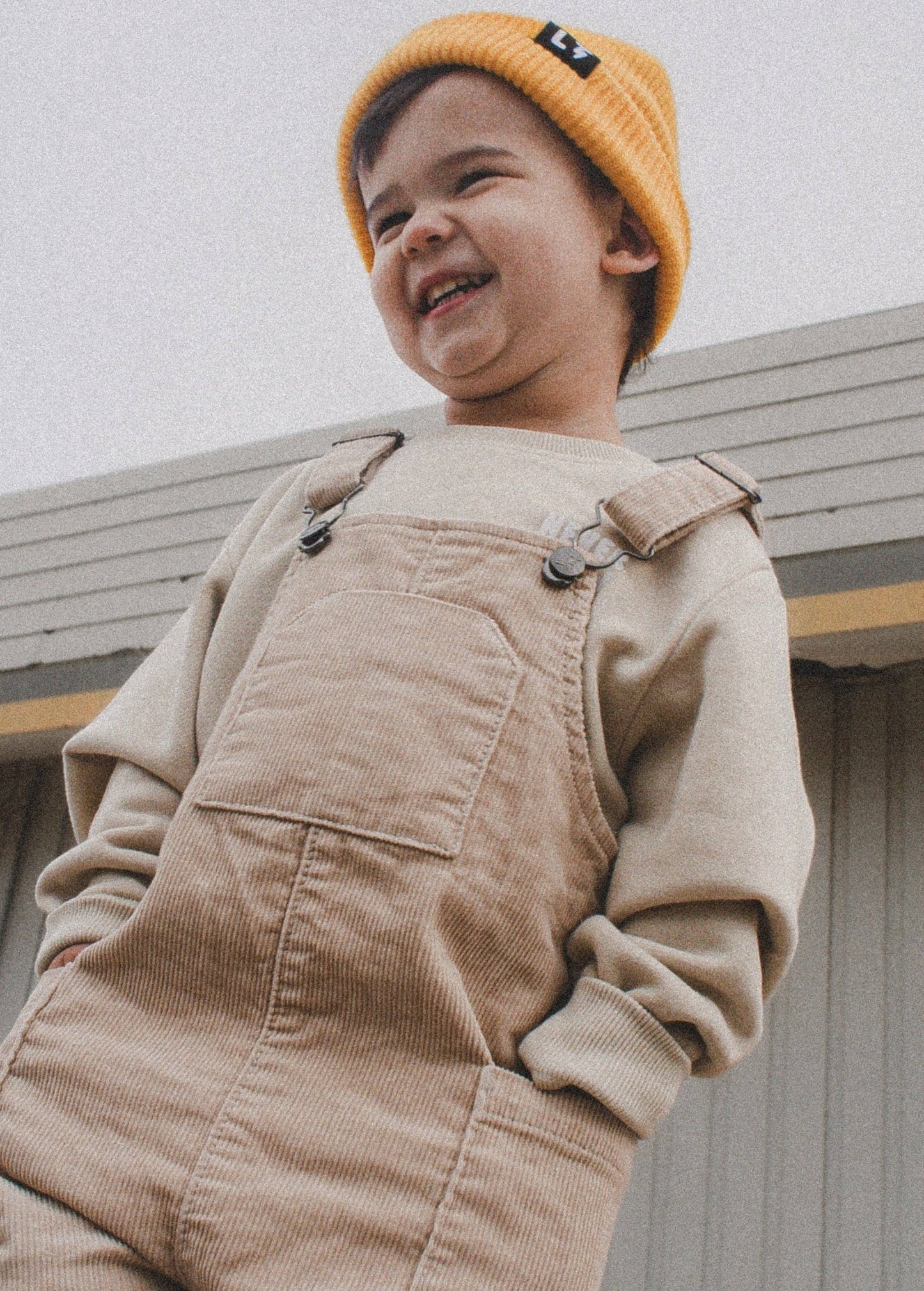Little Trouble - Cream Corduroy Overalls