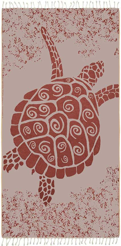 Sun Drunk Galapagos Turtle Turkish Towel