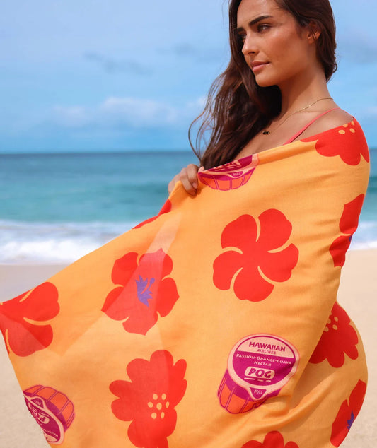 Tag Aloha POG w/ Hawaiian Airlines Pareo