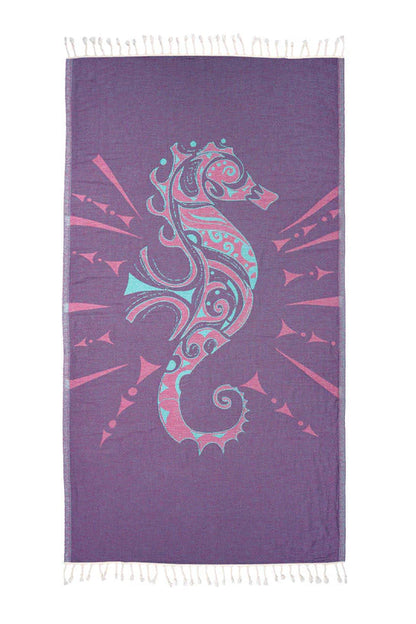 Sun Drunk Seahorse Turkish Towel